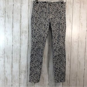 J.Crew Midrise Toothpick Fern Print Skinny Jean 28